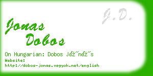 jonas dobos business card